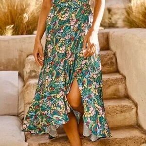 SUMMERSALT x rifle paper Co. The Beach to Brunch Lea Floral Wrap Skirt NWT